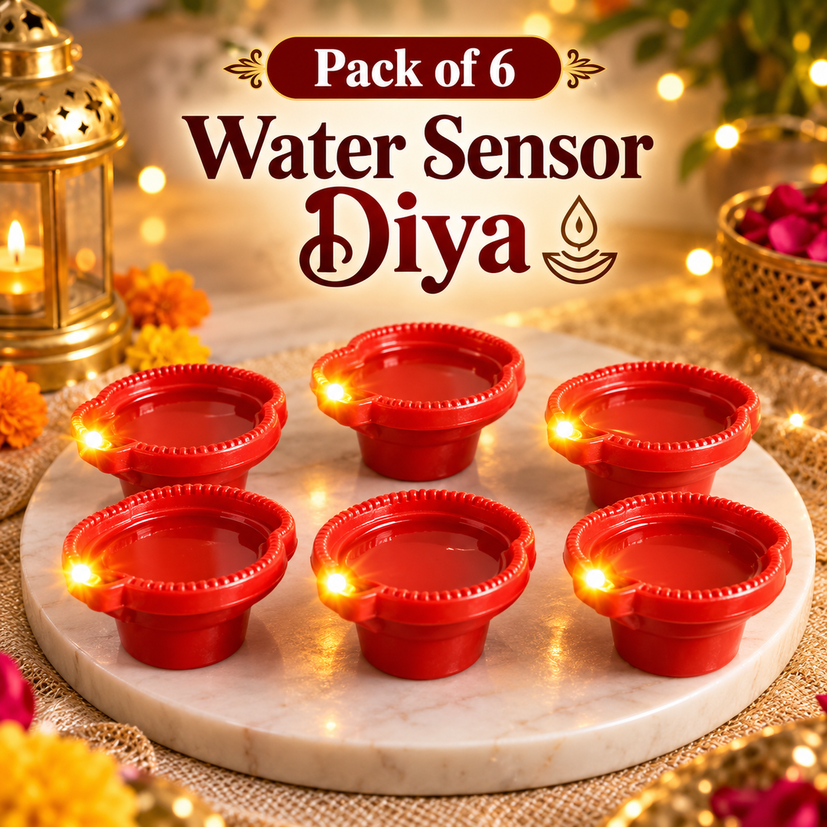 Magic Glow Water Sensor Diya – Pack of 6